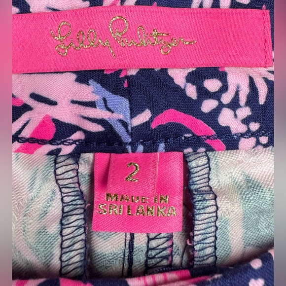 LILLY PULITZER Kelly Skinny Ankle Pants Swing Of Things In Navy/Pink Women’s 2 - Picture 7 of 12
